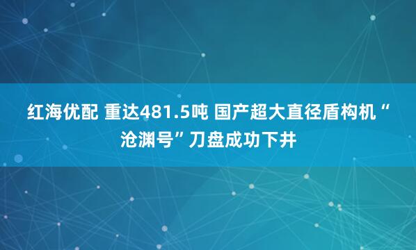 红海优配 重达481.5吨 国产超大直径盾构机“沧渊号”刀盘成功下井