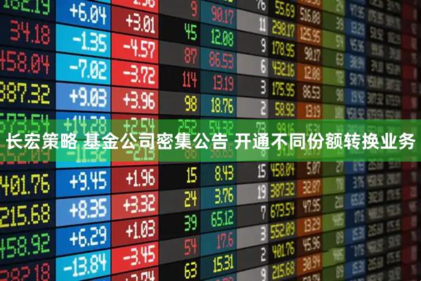 长宏策略 基金公司密集公告 开通不同份额转换业务